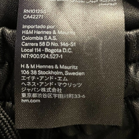 H&M Divided Pants Women Size 4 Black Vegan Faux Leather Jogger Pockets Drawstr… - Picture 8 of 8